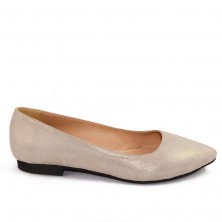 BALERINI SUEDE SILVER CU VARF ASCUTIT